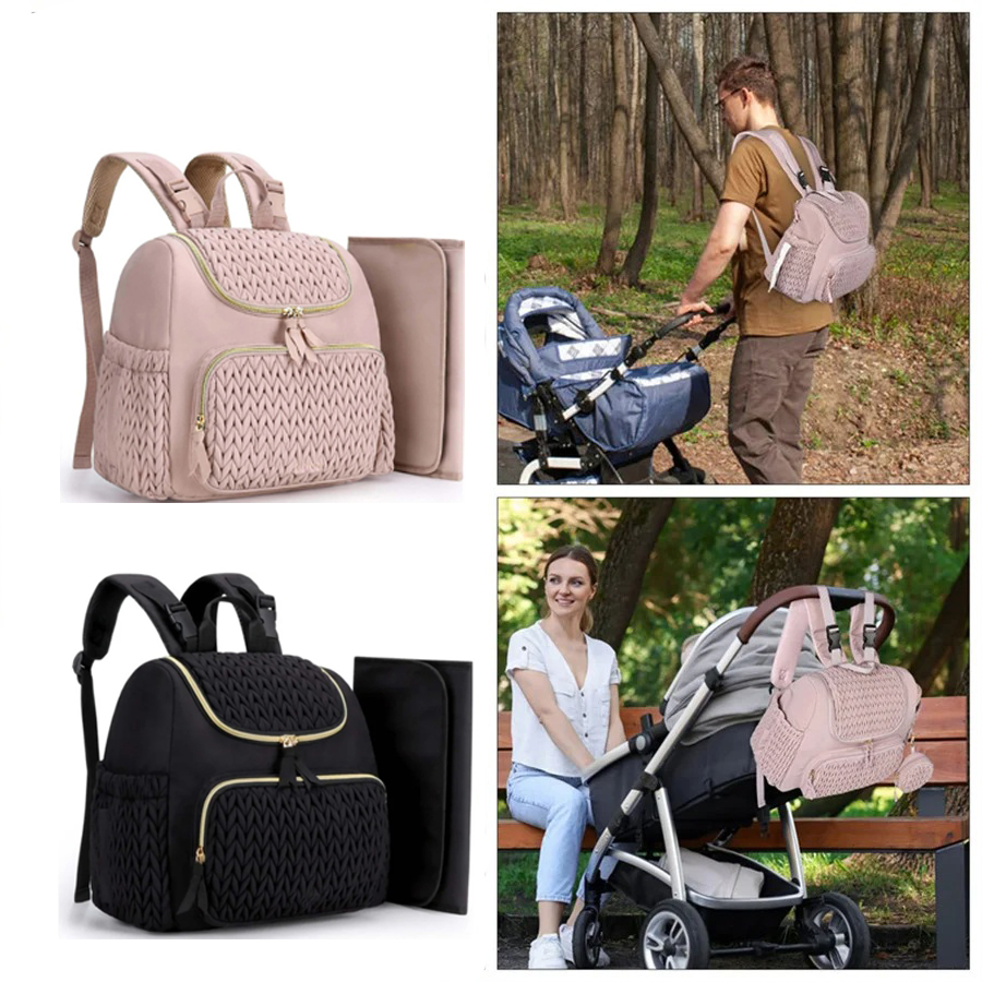 Ruime luiertas rugzak met brei - Backpack Diaper Bag recensie en prijs