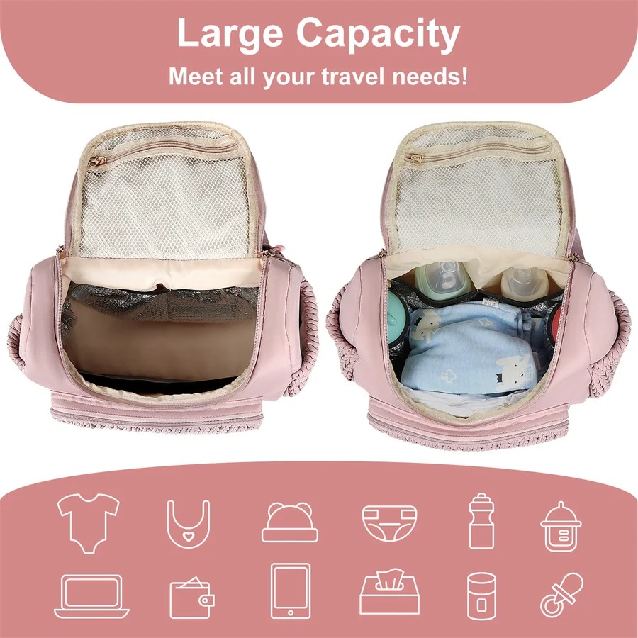 Ruime luiertas rugzak met brei - Backpack Diaper Bag recensie en prijs