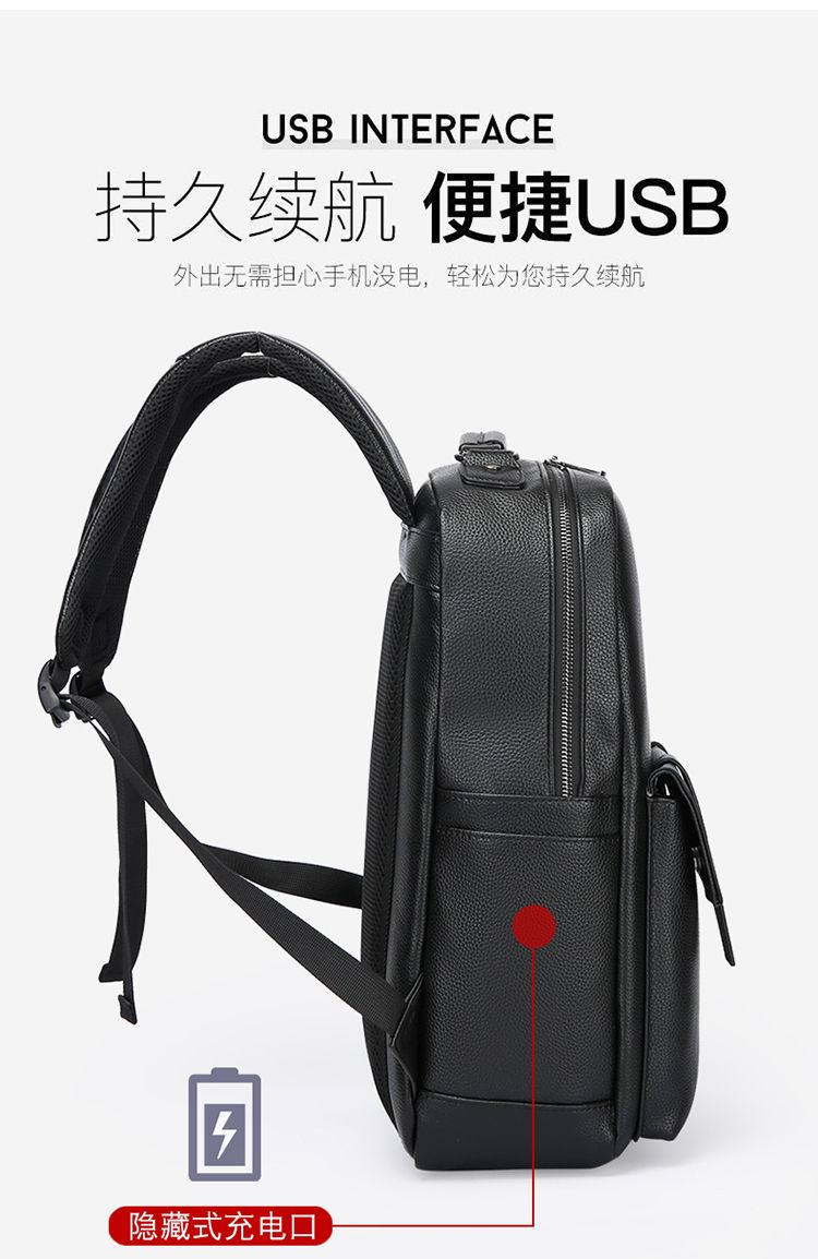 Luxe leren herenrugzak met USB - Laptop Backpack 15.6 recensie en prijs